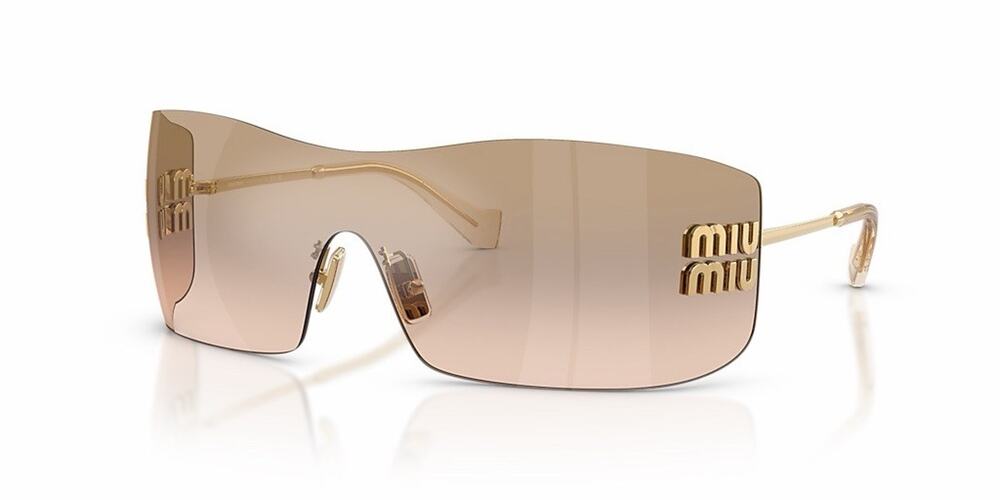 MIU MIU MU B53S 5AK20P Gold Light Brown Mirror Gradient Sunglasses AUTHENTIC